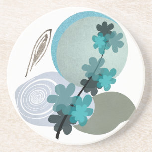 Dessous De Verre En Grès Cyan Boho