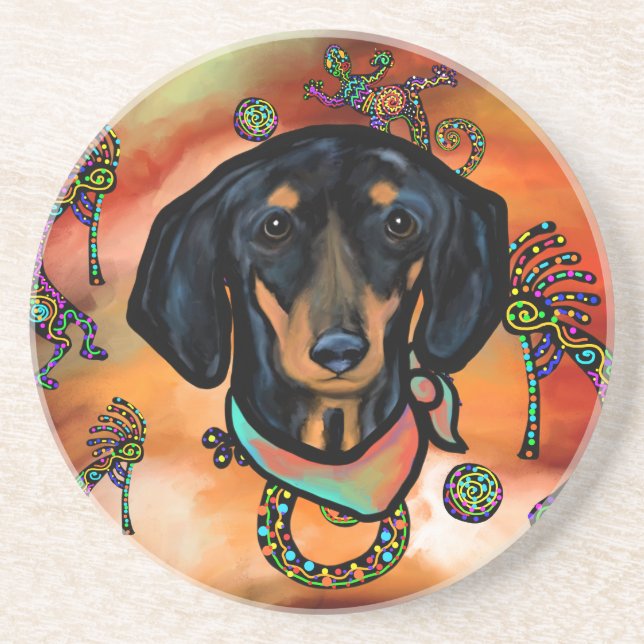 DESSOUS DE VERRE EN GRÈS DACHSHUND (Devant)