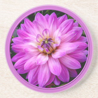 Dessous De Verre En Grès Dahlia violet/pourpre