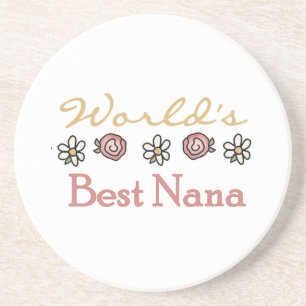 Dessous De Verre En Grès Daisées et Roses Best Nana Cadeaux