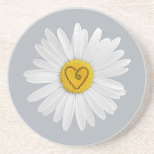 Dessous De Verre En Grès Daisy Flower Love Art Personnaliser Arrière - plan