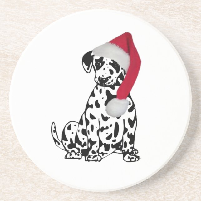 Dessous De Verre En Grès Dalmatie de Noël (Devant)