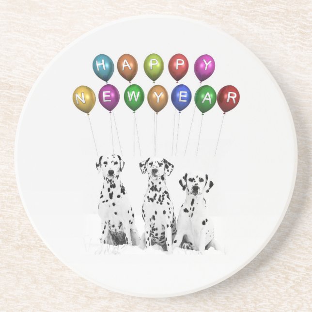 Dessous De Verre En Grès Dalmatiens : Bonne année 2016 (Devant)