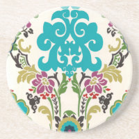 Damask Floral Patterns Plum Turquoise