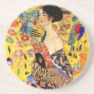 Dessous De Verre En Grès Dame Gustav Klimt avec ventilateur