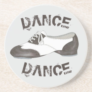 Dessous De Verre En Grès DANSE Tap Chaussure Tapdance Enseignant Black Whit