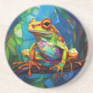 Dessous de verre en grès d'art de la grenouille