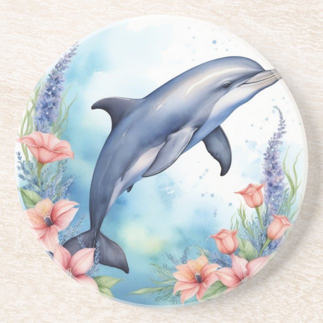 Dessous De Verre En Grès Dauphin de mer (Devant)