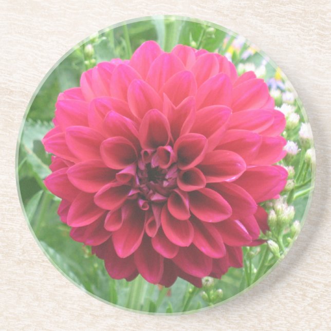 Dessous de verre en grès de Dahlia Rouge (Devant)