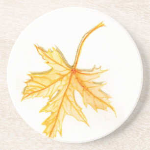 Dessous de verre en grès de feuille d'érable aquar