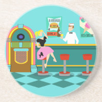Dessous de verre en grès de la fontaine Soda Retro