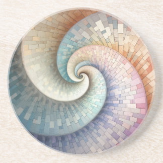 Dessous de verre en grès de la spirale de Fibonacc