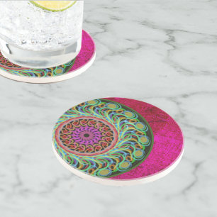Dessous de verre en grès de Magenta & Green Mandal