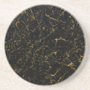Dessous de verre en grès de marbre noir