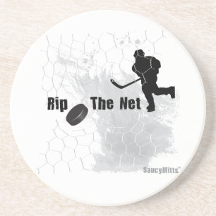 Dessous De Verre En Grès Déchirez l'hockey net