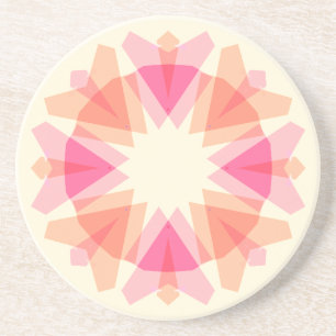 Dessous De Verre En Grès Déco étoile arc-en-ciel rose pastel pour la fête d