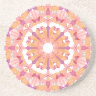 Dessous De Verre En Grès Décor Éclectique Pastel Rose Peach Violet