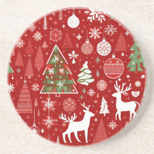 Dessous De Verre En Grès Décor gris du bonhomme de neige de Noël motif père
