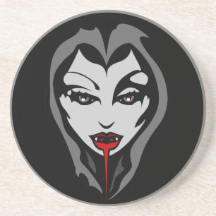 Dessous De Verre En Grès Décoration de fille vampire mignonne pour Hallowee