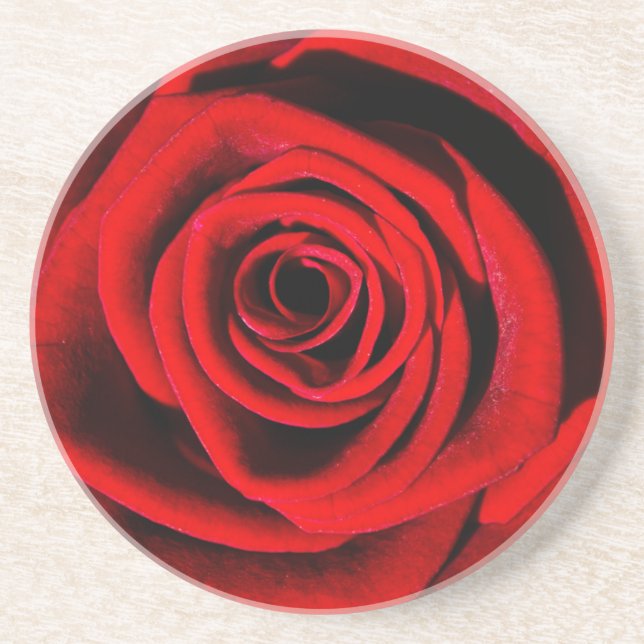 Dessous De Verre En Grès Deep in a Red Rose (Devant)