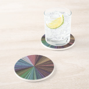 Dessous De Verre En Grès Dégradé circulaire Terre arc-en-ciel