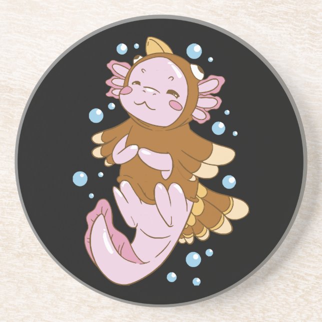 Dessous De Verre En Grès Déguisement de dinde Axolotl Amusant (Devant)
