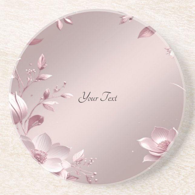 Dessous De Verre En Grès Delicate Pink Floral Sandstone Coaster (Devant)