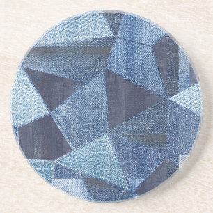 Dessous De Verre En Grès Denim Urban : Patchwork à rayures détendues.