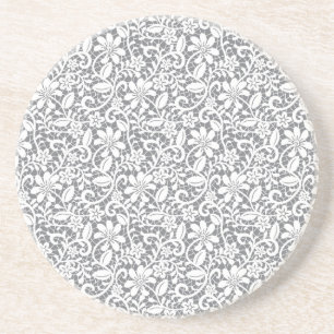 Dessous De Verre En Grès Dentelle blanche 1