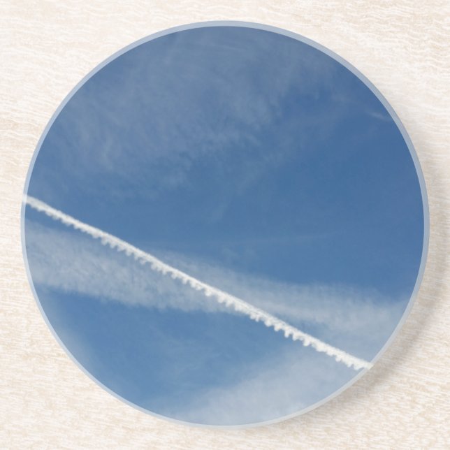 Dessous De Verre En Grès dentelle blanche dans le ciel (Devant)
