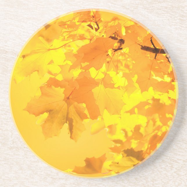 Dessous de verre en grès d'érable jaune (Devant)