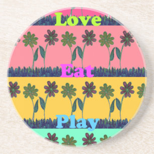 Dessous De Verre En Grès Dernier bouquet floral manger amour jouer design