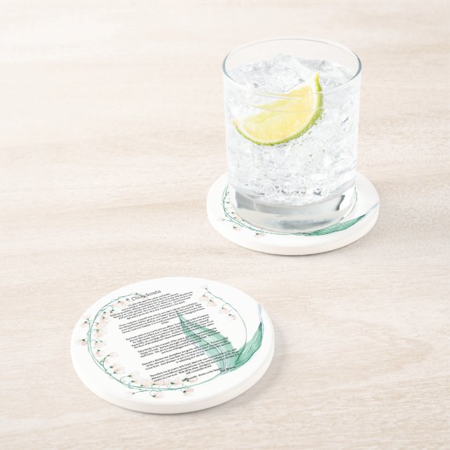 Dessous De Verre En Grès Desiderata couronne de Lily de la Vallée (Côté)