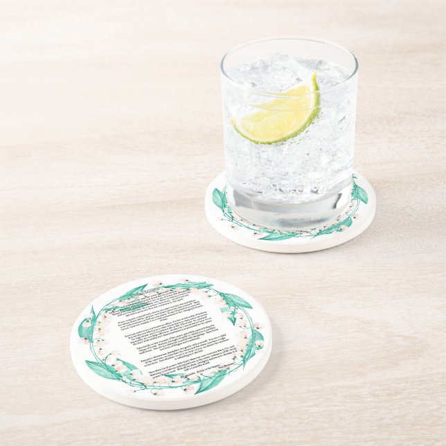 Dessous De Verre En Grès Desiderata couronne de Lily de la Vallée (Côté)