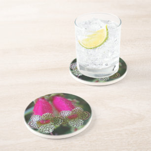 Dessous De Verre En Grès Design de fleurs léopard