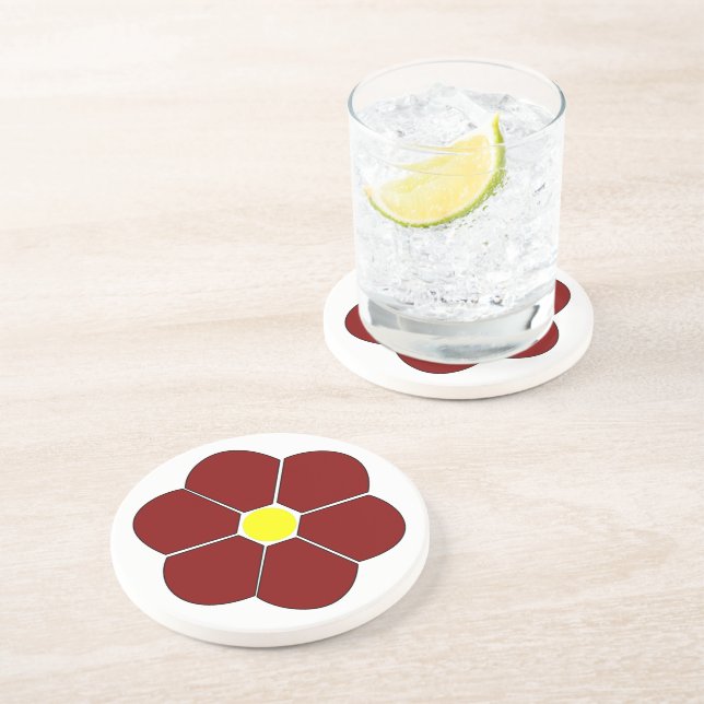Dessous De Verre En Grès Design de fleurs marron (Côté)