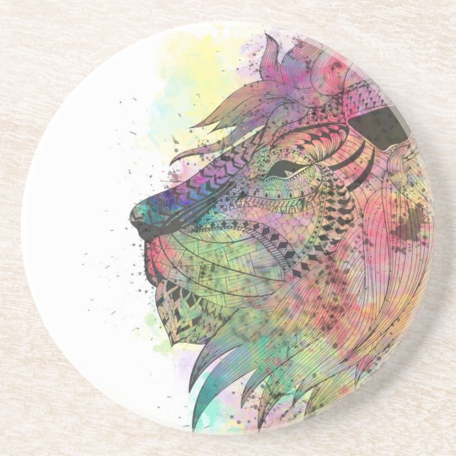 Dessous De Verre En Grès Design génial d'aquarelle tribale (Devant)