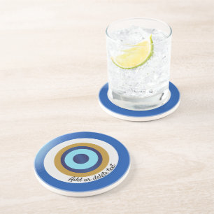 Dessous De Verre En Grès Design oeil grec juste ajouter du texte