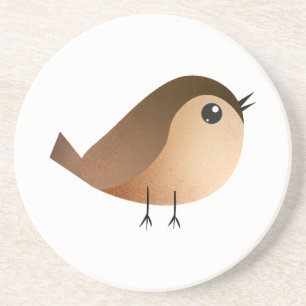 Dessous De Verre En Grès Dessin Animé d'Oiseau Moineau