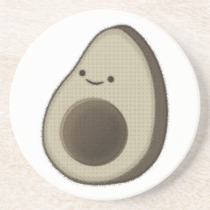 Dessous De Verre En Grès Dessin Avocado de style vintage