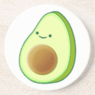 Dessous De Verre En Grès Dessin Avocado mignon