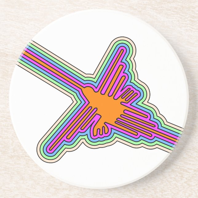 Dessous De Verre En Grès Dessin de Nazca Hummingbird Pérou (Devant)