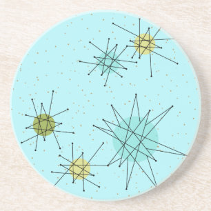 Dessous De Verre En Grès Dessous de verre atomiques bleus de grès de