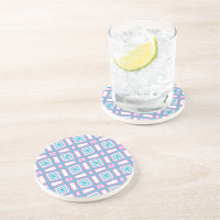 Dessous de verre de grès avec Carrés Motifs