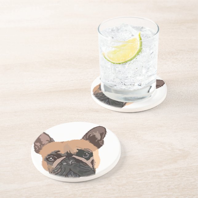 Dessous De Verre En Grès Dessous de verre de grès de Bulldog (Côté)