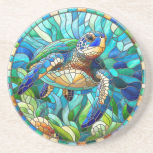 Dessous De Verre En Grès Dessous de verre de grès de la tortue de mer