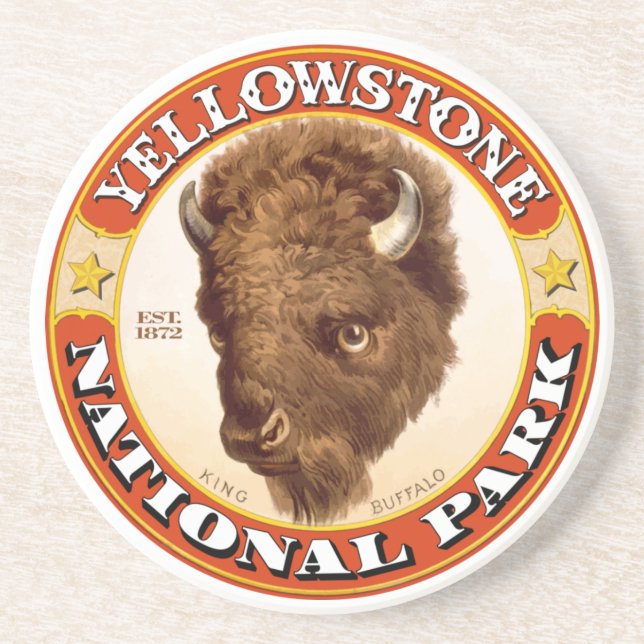 Dessous De Verre En Grès Dessous de verre de grès de Yellowstone (Devant)