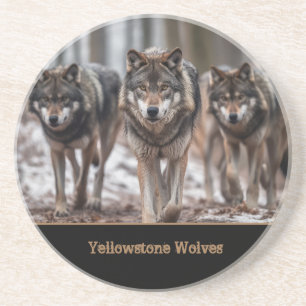 Dessous De Verre En Grès Dessous de verre de grès des loups de Yellowstone