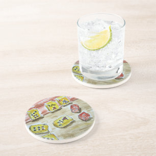 Dessous De Verre En Grès Dessous de verre de grès d'heure-milliampère Jon