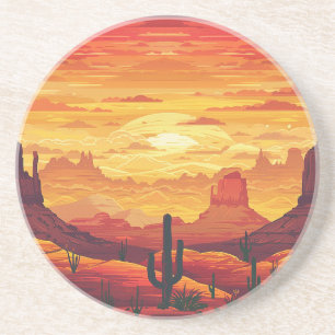 Dessous De Verre En Grès Dessous de verre de grès du désert Sunset